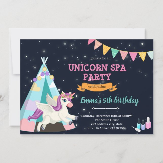 Invitación a la sonda de spa de Unicorn (Anverso)