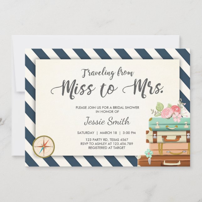 Invitación a la Sra. Navy a la ducha de novia (Anverso)