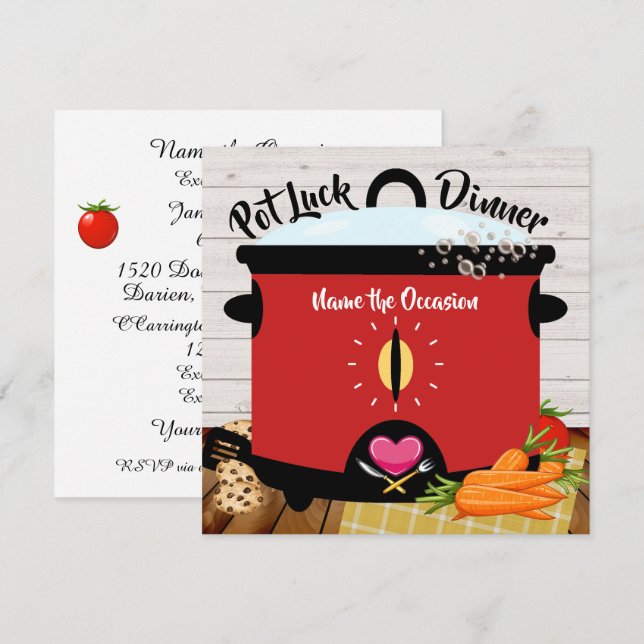 Invitación a la suerte de la olla (Anverso / Reverso)