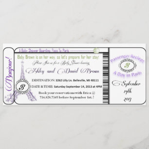 Invitación a la tarjeta Baby Shower de embarque de