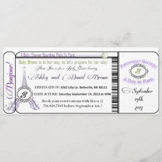 Invitación a la tarjeta Baby Shower de embarque de