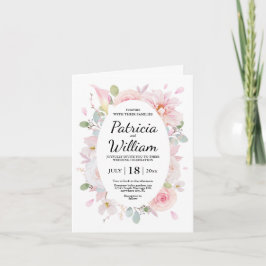 Invitación a la tarjeta Boda de flores de flores d