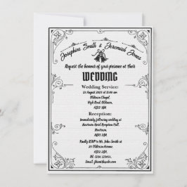 Invitación a la tarjeta de Boda con texto Bells e