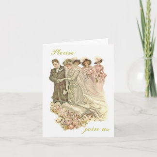 Invitación a la tarjeta de bodas eduardianas, vint