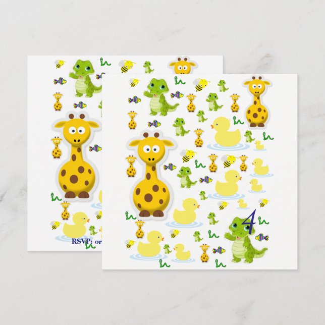 Invitación a la tarjeta de cumpleaños (Anverso / Reverso)