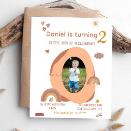 Invitación a la tarjeta de cumpleaños Boy 2th con 