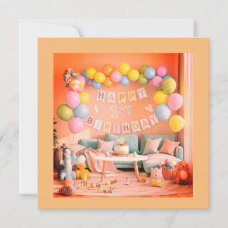 Invitación a la tarjeta de cumpleaños de los Globo