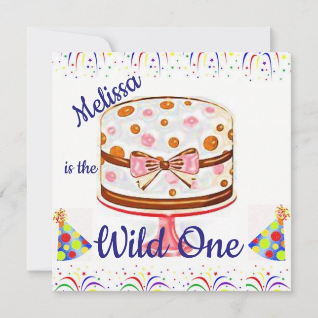 Invitación a la tarjeta de cumpleaños de Wild One (Anverso)