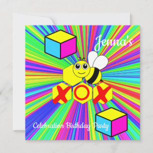 Invitación a la tarjeta de cumpleaños feliz