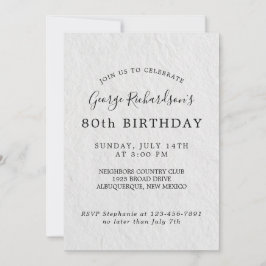 Invitación a la Tarjeta de Cumpleaños número 80