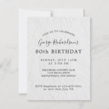Invitación a la Tarjeta de Cumpleaños número 80