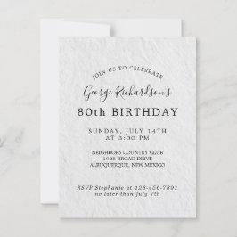 Invitación a la Tarjeta de Cumpleaños número 80