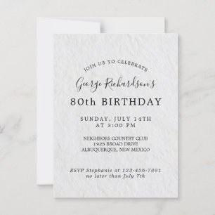 Invitación a la Tarjeta de Cumpleaños número 80