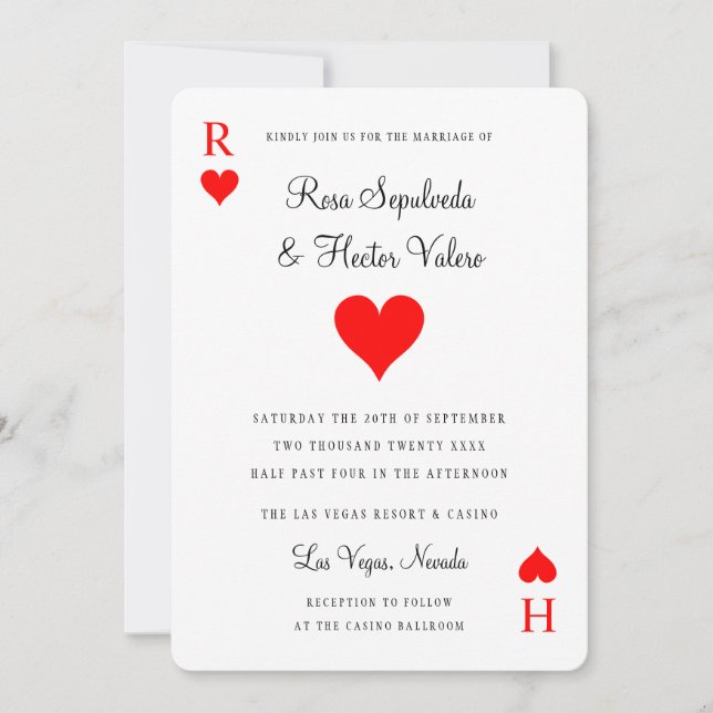 Invitación a la tarjeta de juego del Casino de Las (Anverso)