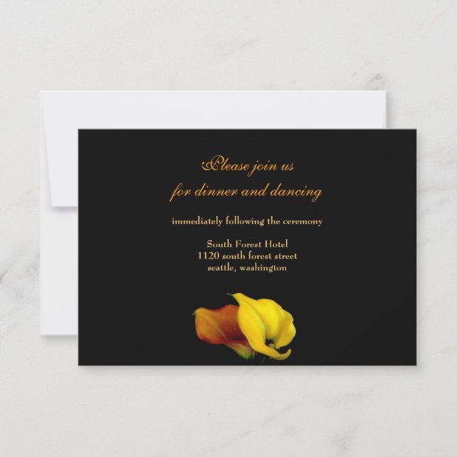 Invitación a la tarjeta de recepción de bodas (Anverso)