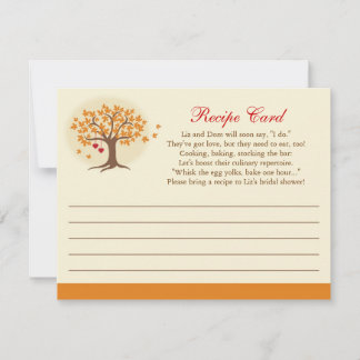 Invitación a la tarjeta de receta del árbol de oto