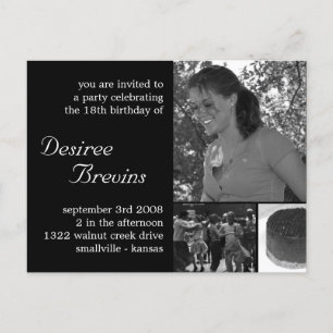 Invitación a la tarjeta de visita de cumpleaños de