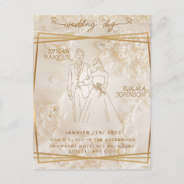 Invitación a la tarjeta del día de boda