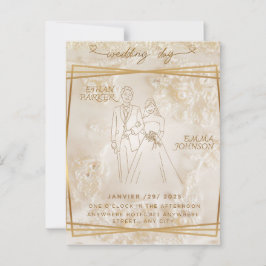 Invitación a la tarjeta del día de boda
