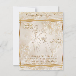 Invitación a la tarjeta del día de boda