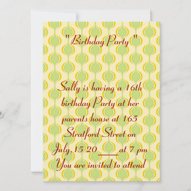 Invitación a la tarjeta fotográfica de cumpleaños  (Anverso)