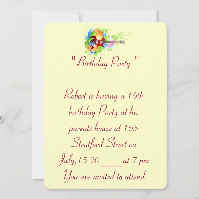 Invitación a la tarjeta fotográfica de cumpleaños  (Anverso)