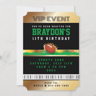 Invitación a la tarjeta Gold Pass para VIP FOOTBAL