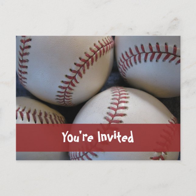 Invitación a la tarjeta postal de béisbol (Anverso)
