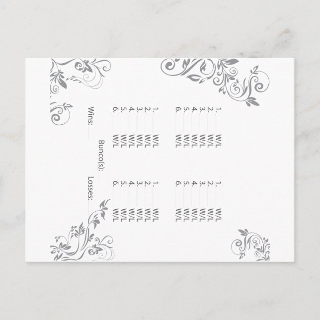 Invitación a la tarjeta postal de Bunco (Anverso)