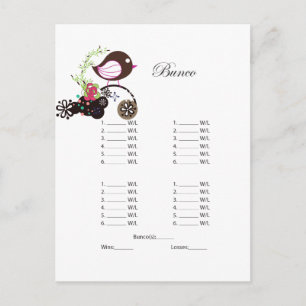 Invitación a la tarjeta postal de Bunco