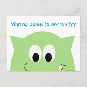 Invitación a la tarjeta postal del Fiesta de Monst