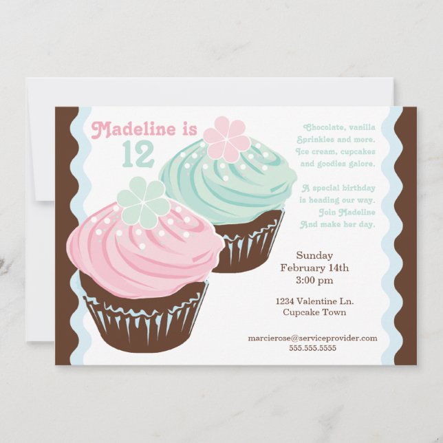 Invitación a la tarta popular de Miss 'N Nick' (Anverso)