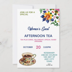 Invitación a la Té de la Hermandad de Mujeres Cris
