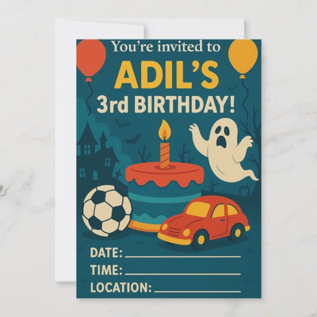 Invitación a la tercera fiesta de cumpleaños de Ad (Anverso)
