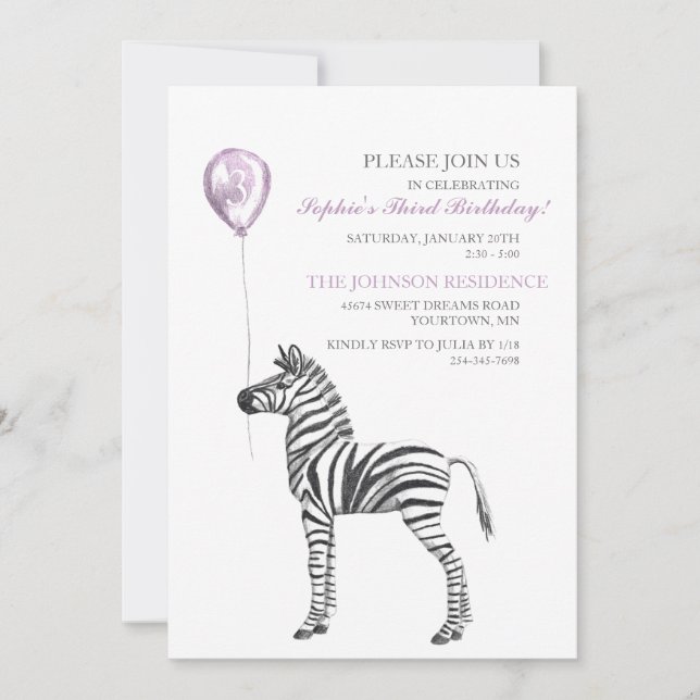 Invitación a la tercera fiesta de cumpleaños de Cu (Anverso)