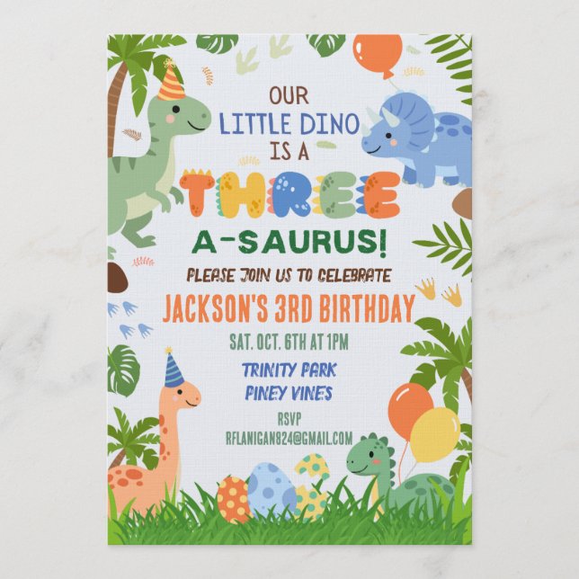 Invitación a la Tercera Fiesta de Cumpleaños de Di (Anverso)