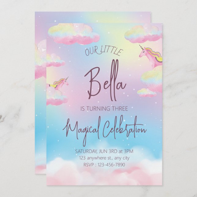 Invitación a la tercera fiesta de cumpleaños de Ra (Anverso / Reverso)