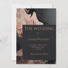 Invitación a la textura de mármol negro moderno