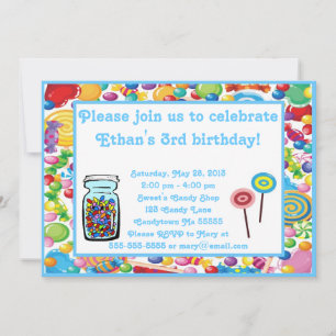 Invitación a la tienda Blue Boy Candy Shop