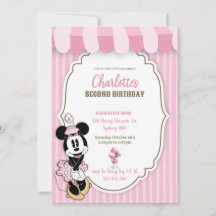 invitación a la tienda de helados Clásica Minnie