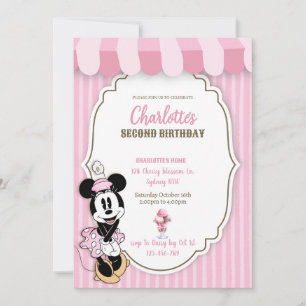 invitación a la tienda de helados Clásica Minnie