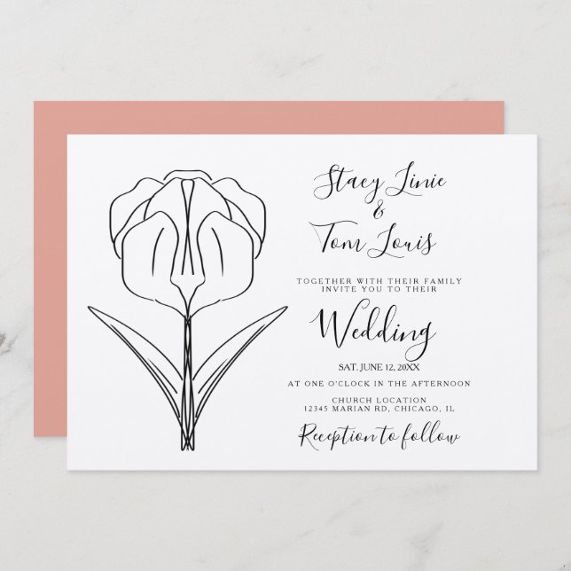 Invitación a la tierra de la flor de primavera (Anverso / Reverso)