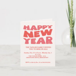 Invitación a la tipografía de Año Nuevo Feliz