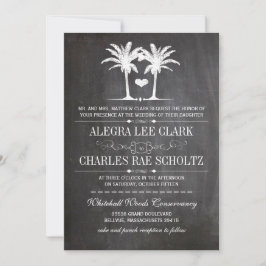 Invitación a la tipografía de chalkboard de destin
