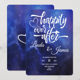 Invitación a la tipografía de nebulosa azul