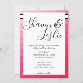 Invitación a la tipografía moderna de Boda rosa V2