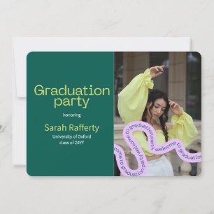 Invitación a la tipografía moderna de color verde