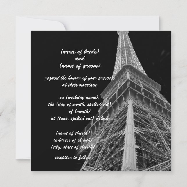 invitación a la torre eiffel (Anverso)