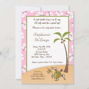 Invitación a la Tortuga Tropical Mama Baby Shower 