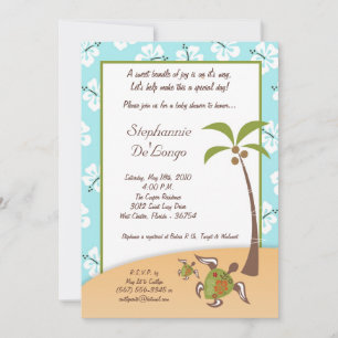 Invitación a la Tortuga Tropical Mama Baby Shower 